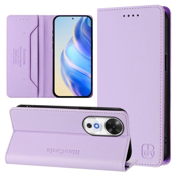 RC01 Dual-Folded Magnetic Suction RFID Leather Phone Case, For Honor Play 60, For Honor 400 Lite Global, For Honor 400 Global 156.5mm