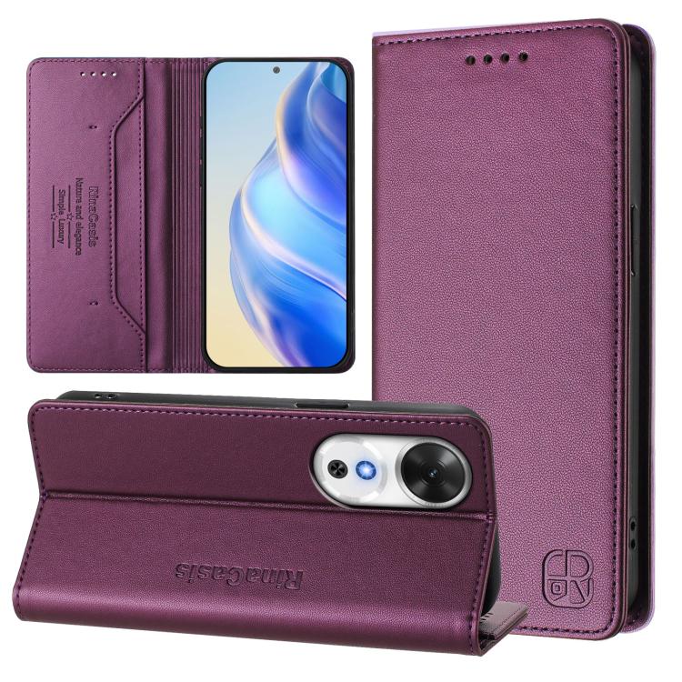 RC01 Dual-Folded Magnetic Suction RFID Leather Phone Case, For Honor Play 60, For Honor 400 Lite Global, For Honor 400 Global 156.5mm