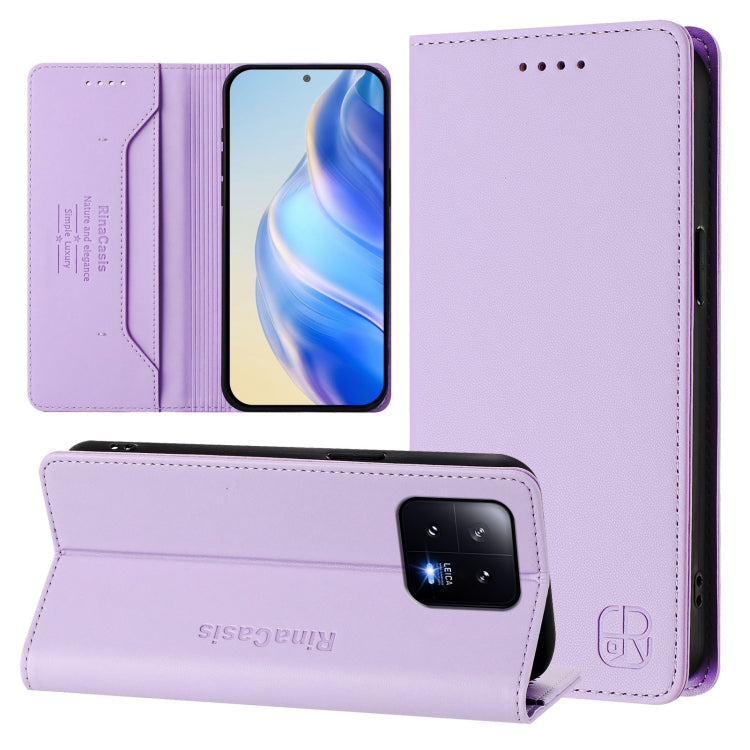 RC01 Dual-Folded Magnetic Suction RFID Leather Phone Case, For Xiaomi 13 Pro 5G, For Xiaomi 13 5G, For Xiaomi 12S Ultra