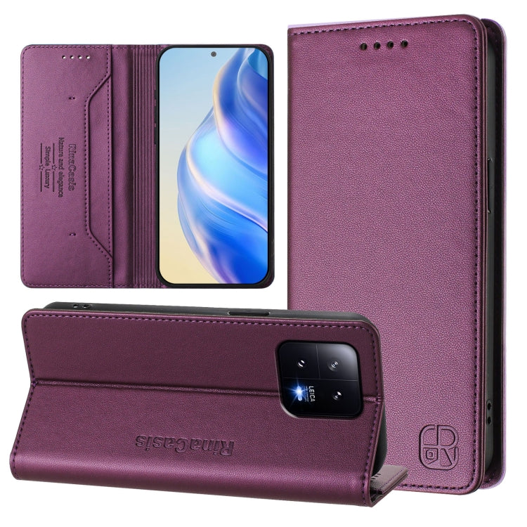 RC01 Dual-Folded Magnetic Suction RFID Leather Phone Case, For Xiaomi 13 Pro 5G, For Xiaomi 13 5G, For Xiaomi 12S Ultra
