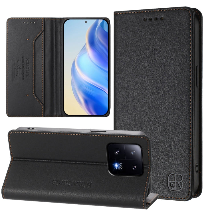 RC01 Dual-Folded Magnetic Suction RFID Leather Phone Case, For Xiaomi 13 Pro 5G, For Xiaomi 13 5G, For Xiaomi 12S Ultra