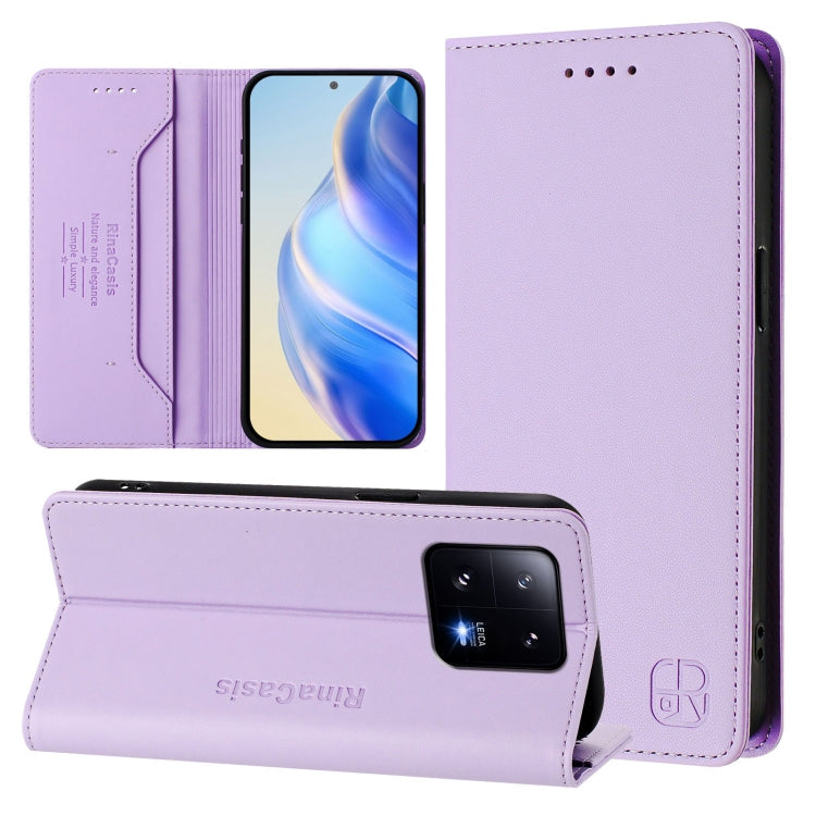 RC01 Dual-Folded Magnetic Suction RFID Leather Phone Case, For Xiaomi 13 Pro 5G, For Xiaomi 13 5G, For Xiaomi 12S Ultra