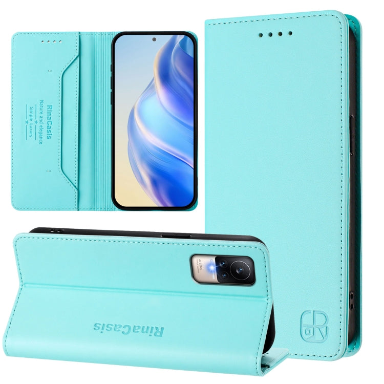 RC01 Dual-Folded Magnetic Suction RFID Leather Phone Case, For Xiaomi Poco C40, For Xiaomi Civi 1S, For Xiaomi Poco M4 Pro 4G