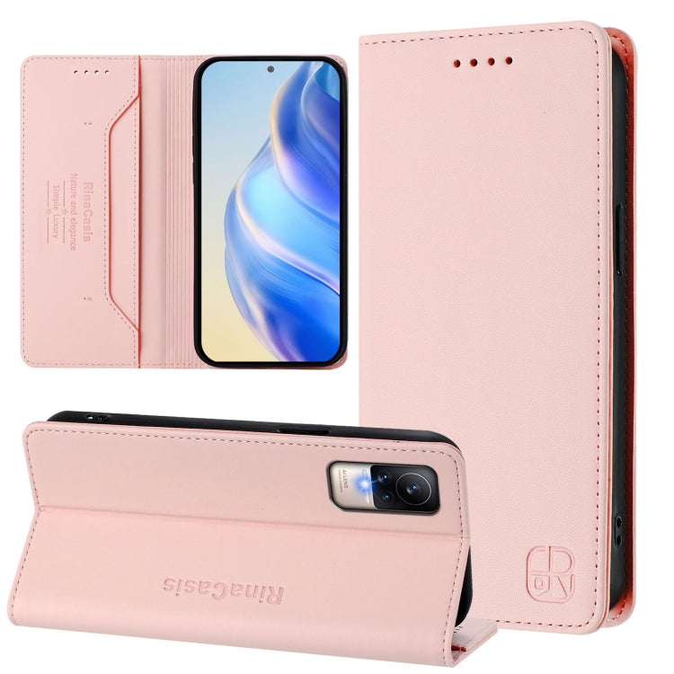 RC01 Dual-Folded Magnetic Suction RFID Leather Phone Case, For Xiaomi Poco C40, For Xiaomi Civi 1S, For Xiaomi Poco M4 Pro 4G