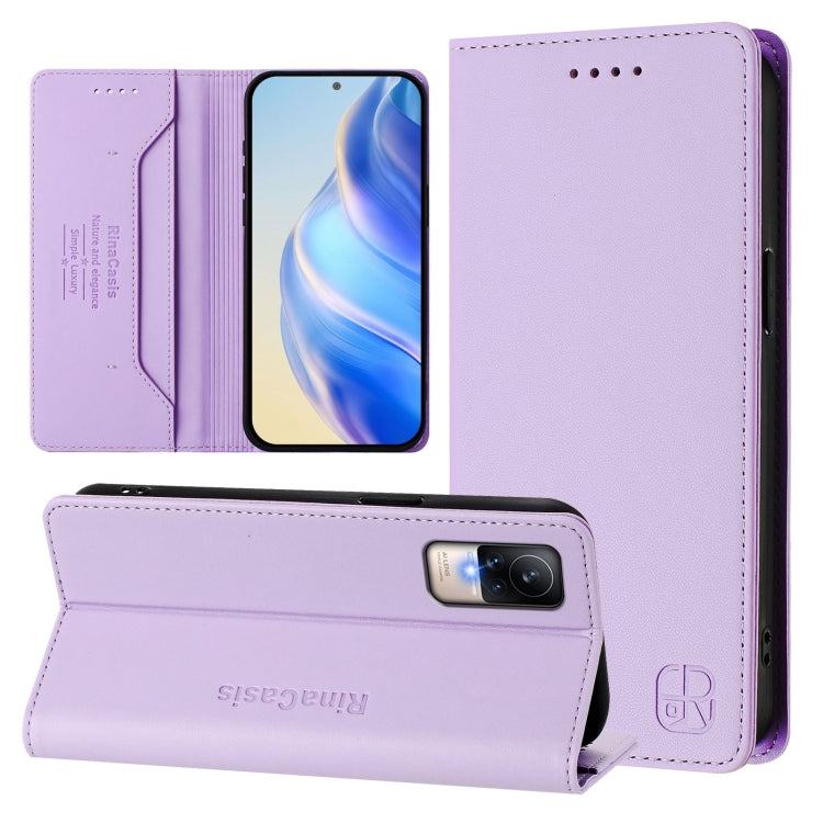 RC01 Dual-Folded Magnetic Suction RFID Leather Phone Case, For Xiaomi Poco C40, For Xiaomi Civi 1S, For Xiaomi Poco M4 Pro 4G
