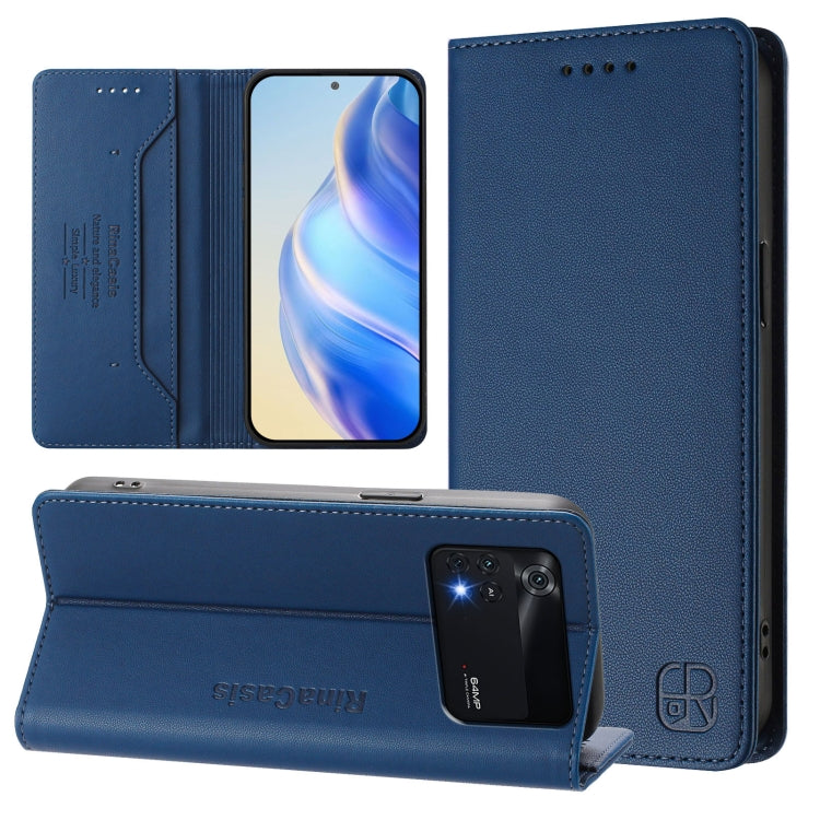 RC01 Dual-Folded Magnetic Suction RFID Leather Phone Case, For Xiaomi Poco C40, For Xiaomi Civi 1S, For Xiaomi Poco M4 Pro 4G