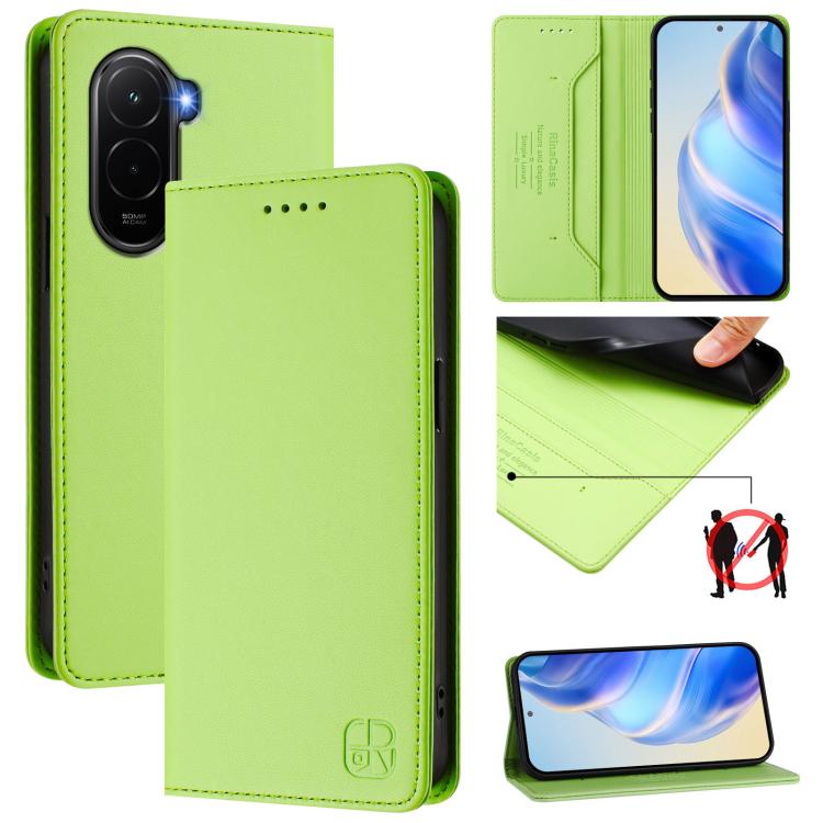 RC01 Dual-Folded Magnetic Suction RFID Leather Phone Case, For Xiaomi 17 Max 5G, For Xiaomi 17T Pro 5G, For Xiaomi Poco M7 4G 169mm