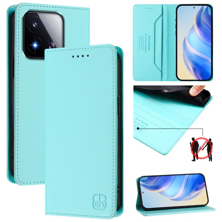 RC01 Dual-Folded Magnetic Suction RFID Leather Phone Case, For Xiaomi 17 Max 5G, For Xiaomi 17T Pro 5G, For Xiaomi Poco M7 4G 169mm