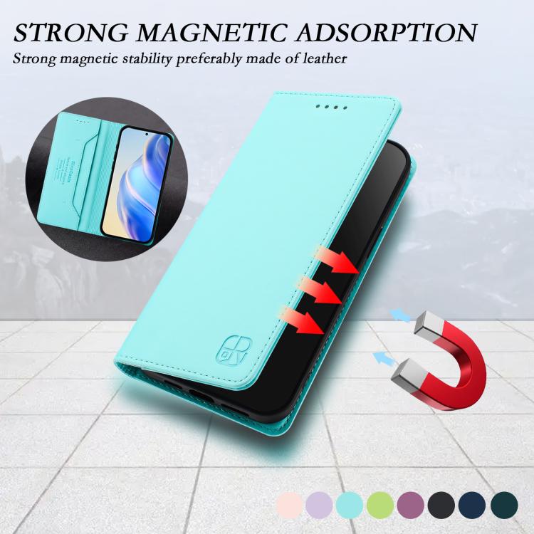 RC01 Dual-Folded Magnetic Suction RFID Leather Phone Case, For Xiaomi 17 Max 5G, For Xiaomi 17T Pro 5G, For Xiaomi Poco M7 4G 169mm