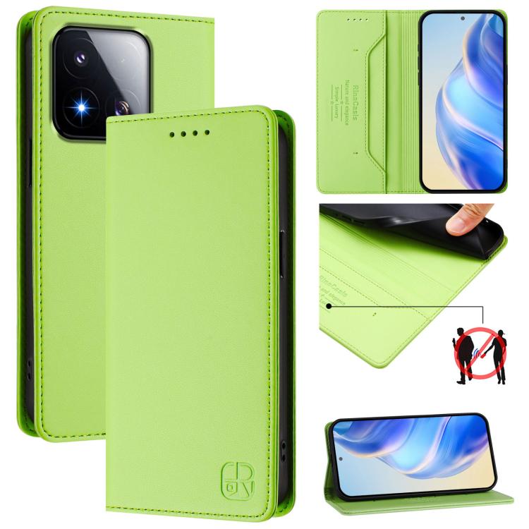 RC01 Dual-Folded Magnetic Suction RFID Leather Phone Case, For Xiaomi 17 Max 5G, For Xiaomi 17T Pro 5G, For Xiaomi Poco M7 4G 169mm