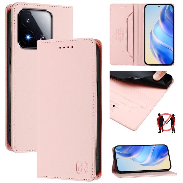 RC01 Dual-Folded Magnetic Suction RFID Leather Phone Case, For Xiaomi 17 Max 5G, For Xiaomi 17T Pro 5G, For Xiaomi Poco M7 4G 169mm
