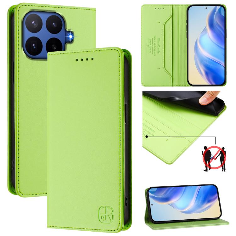 RC01 Dual-Folded Magnetic Suction RFID Leather Phone Case, For Xiaomi 17 Max 5G, For Xiaomi 17T Pro 5G, For Xiaomi Poco M7 4G 169mm
