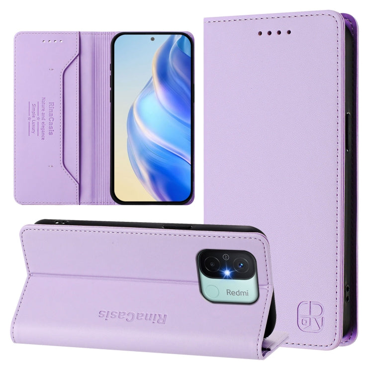 RC01 Dual-Folded Magnetic Suction RFID Leather Phone Case, For Redmi Note 12 5G India / Xiaomi Poco X5, For Redmi A1+ 4G / Xiaomi Poco C50 4G, For Redmi 12C / 11A