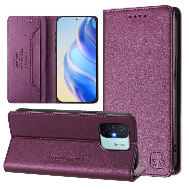 RC01 Dual-Folded Magnetic Suction RFID Leather Phone Case, For Redmi Note 12 5G India / Xiaomi Poco X5, For Redmi A1+ 4G / Xiaomi Poco C50 4G, For Redmi 12C / 11A