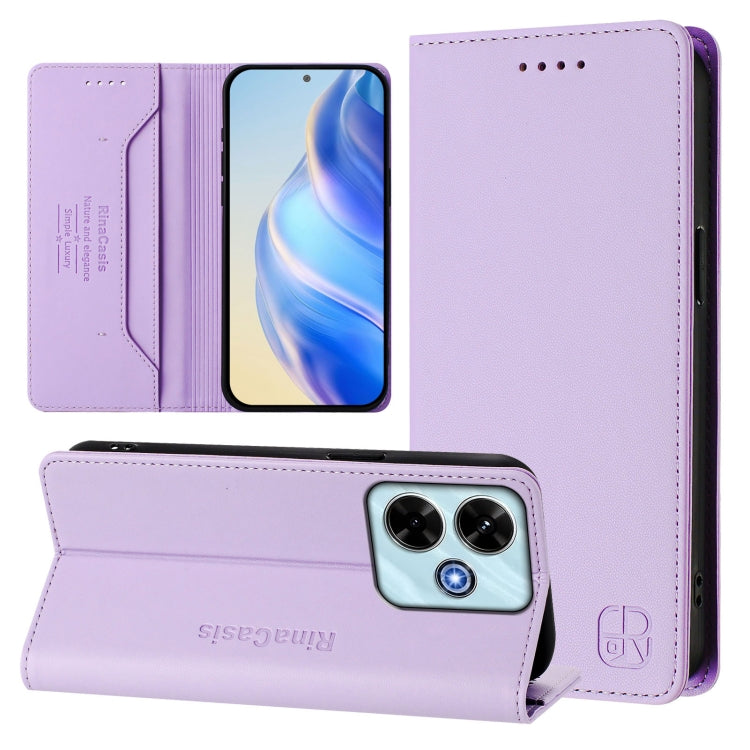 RC01 Dual-Folded Magnetic Suction RFID Leather Phone Case, For Redmi 13 5G / 4G Global, For Redmi A3 / Xiaomi Poco C61 4G Global, For Redmi Note 13 Pro 4G Global