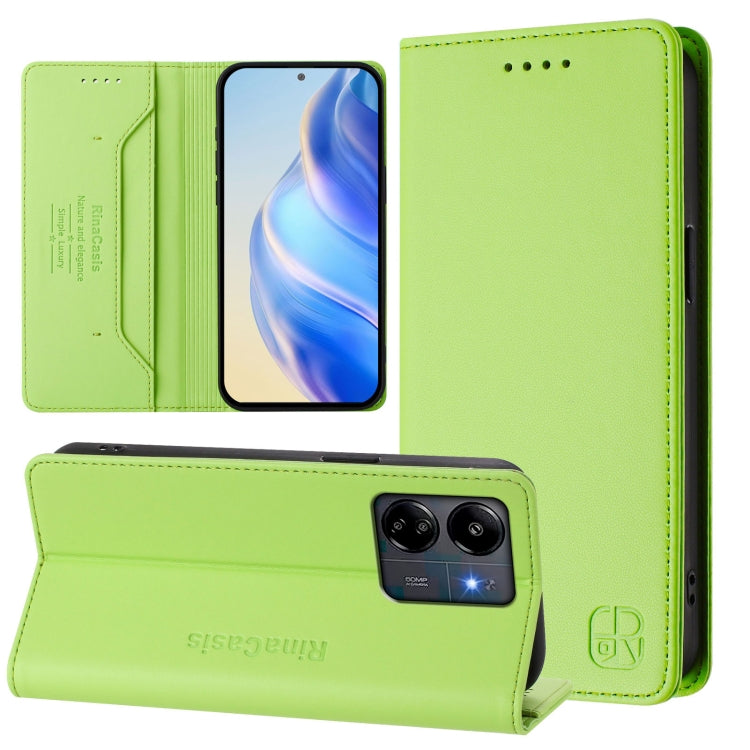 RC01 Dual-Folded Magnetic Suction RFID Leather Phone Case, For Redmi Note 13 4G Global, For Redmi 13C 5G / 4G Global, For Redmi Note 13 5G Global