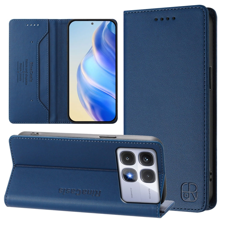 RC01 Dual-Folded Magnetic Suction RFID Leather Phone Case, For Redmi Note 14 5G, For Redmi 14C 4G / 14R 5G Global, For Redmi K70 Ultra 5G Global