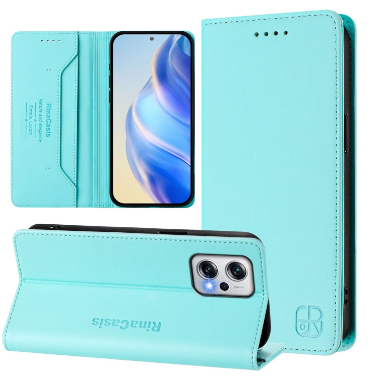 RC01 Dual-Folded Magnetic Suction RFID Leather Phone Case, For Redmi Note 11T Pro+ / Note 12T Pro / K50i, For Redmi Note 12 Turbo 5G / Xiaomi Poco F5, For Redmi Note 11 / 11S / 12S 4G Global