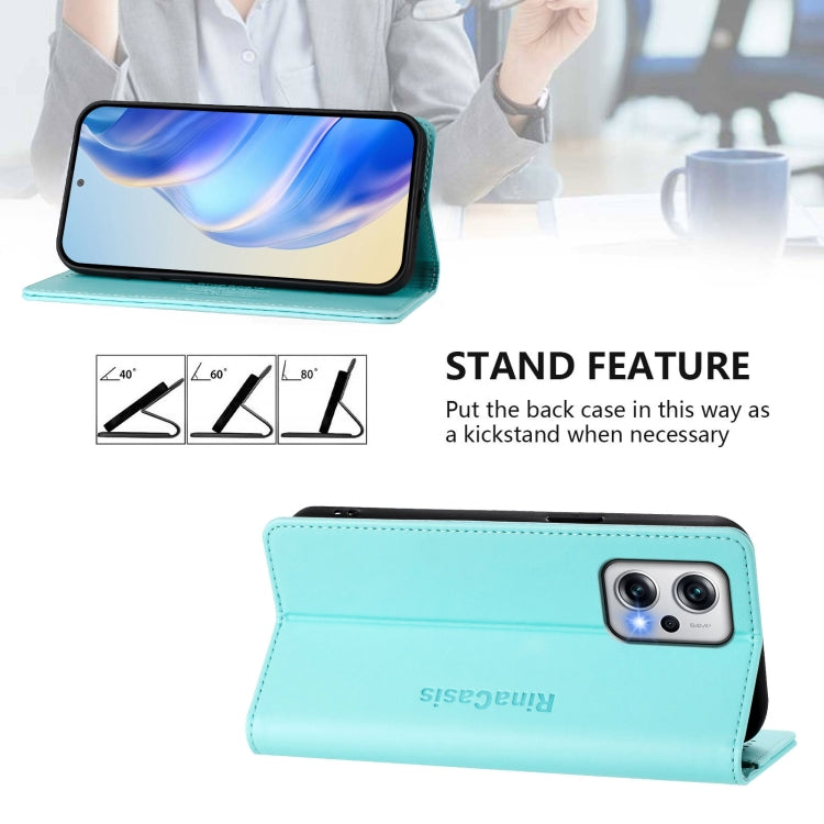 RC01 Dual-Folded Magnetic Suction RFID Leather Phone Case, For Redmi Note 11T Pro+ / Note 12T Pro / K50i, For Redmi Note 12 Turbo 5G / Xiaomi Poco F5, For Redmi Note 11 / 11S / 12S 4G Global