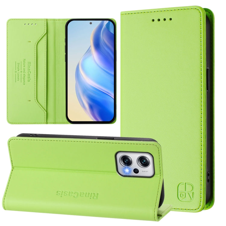 RC01 Dual-Folded Magnetic Suction RFID Leather Phone Case, For Redmi Note 11T Pro+ / Note 12T Pro / K50i, For Redmi Note 12 Turbo 5G / Xiaomi Poco F5, For Redmi Note 11 / 11S / 12S 4G Global
