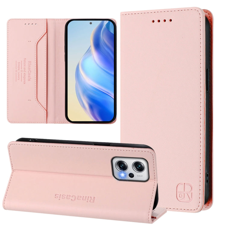 RC01 Dual-Folded Magnetic Suction RFID Leather Phone Case, For Redmi Note 11T Pro+ / Note 12T Pro / K50i, For Redmi Note 12 Turbo 5G / Xiaomi Poco F5, For Redmi Note 11 / 11S / 12S 4G Global