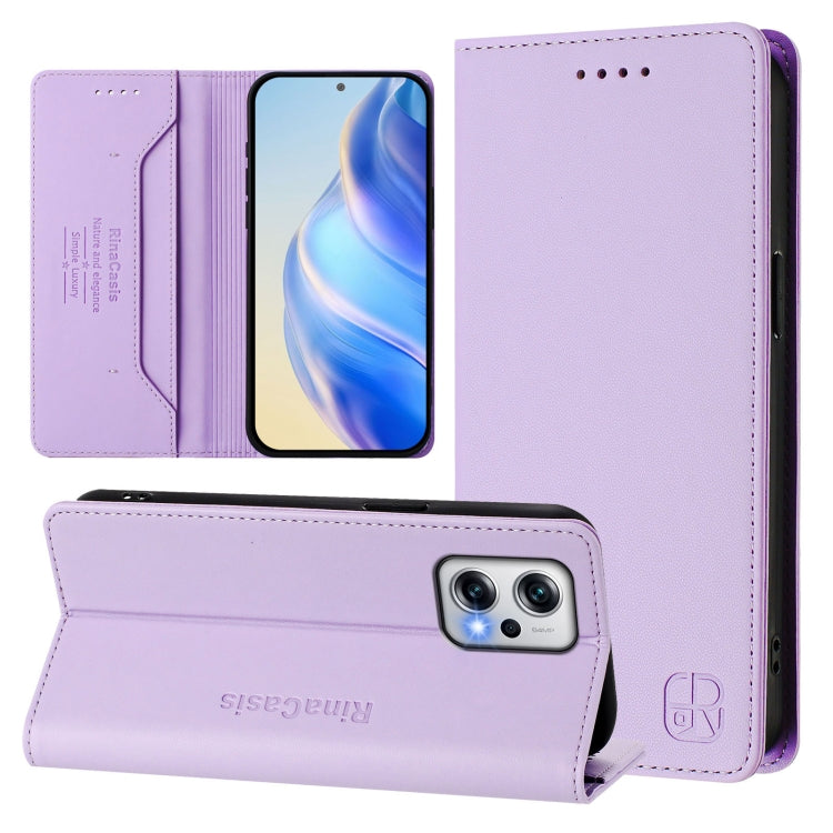 RC01 Dual-Folded Magnetic Suction RFID Leather Phone Case, For Redmi Note 11T Pro+ / Note 12T Pro / K50i, For Redmi Note 12 Turbo 5G / Xiaomi Poco F5, For Redmi Note 11 / 11S / 12S 4G Global