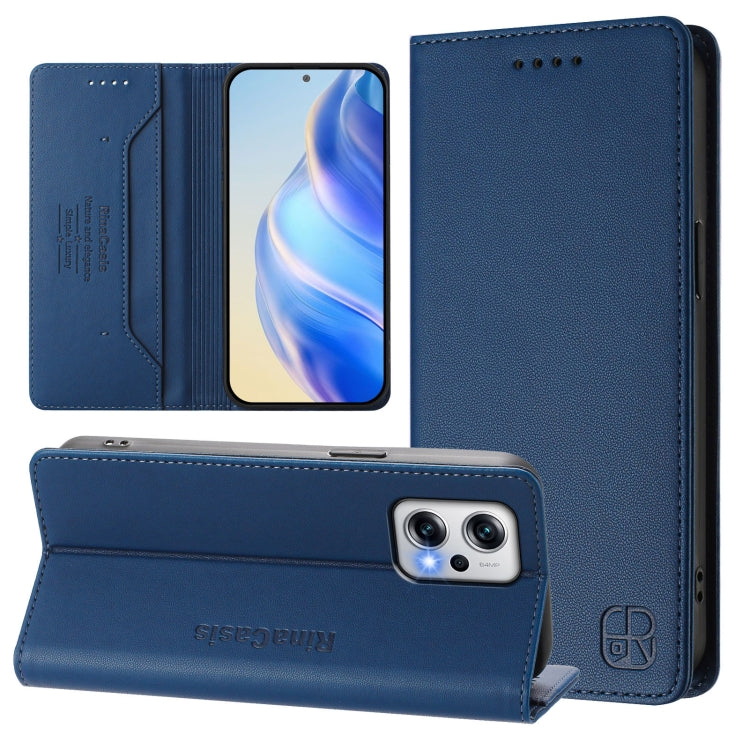 RC01 Dual-Folded Magnetic Suction RFID Leather Phone Case, For Redmi Note 11T Pro+ / Note 12T Pro / K50i, For Redmi Note 12 Turbo 5G / Xiaomi Poco F5, For Redmi Note 11 / 11S / 12S 4G Global