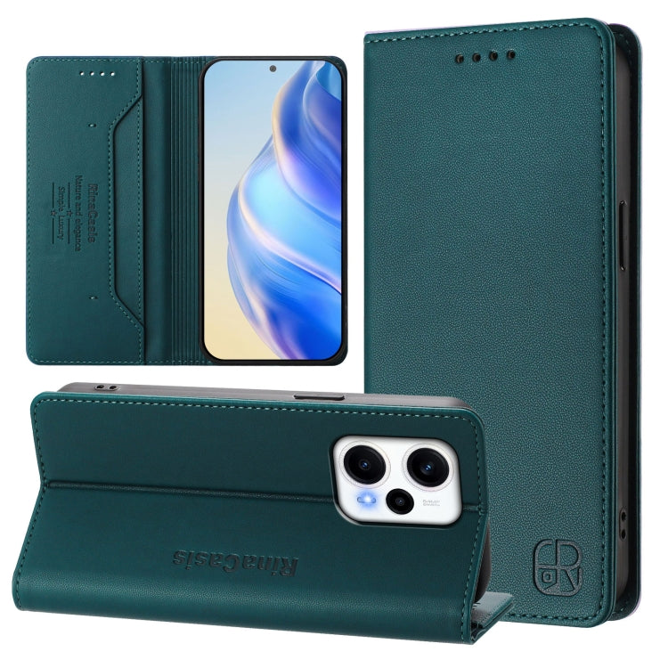 RC01 Dual-Folded Magnetic Suction RFID Leather Phone Case, For Redmi Note 11T Pro+ / Note 12T Pro / K50i, For Redmi Note 12 Turbo 5G / Xiaomi Poco F5, For Redmi Note 11 / 11S / 12S 4G Global