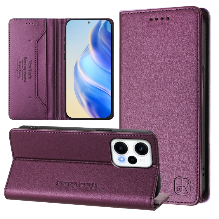 RC01 Dual-Folded Magnetic Suction RFID Leather Phone Case, For Redmi Note 11T Pro+ / Note 12T Pro / K50i, For Redmi Note 12 Turbo 5G / Xiaomi Poco F5, For Redmi Note 11 / 11S / 12S 4G Global