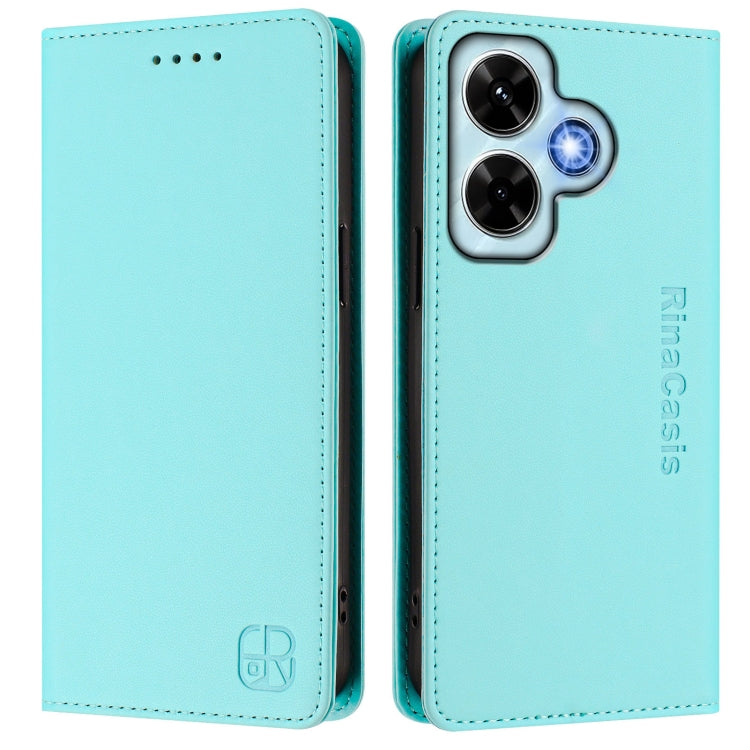 RC01 Dual-Folded Magnetic Suction RFID Leather Phone Case, For Redmi Note 13 4G Global, For Redmi 13C 5G / 4G Global, For Redmi Note 13 5G Global