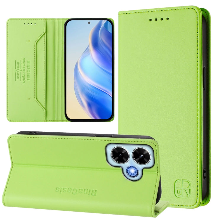RC01 Dual-Folded Magnetic Suction RFID Leather Phone Case, For Redmi Note 13 4G Global, For Redmi 13C 5G / 4G Global, For Redmi Note 13 5G Global