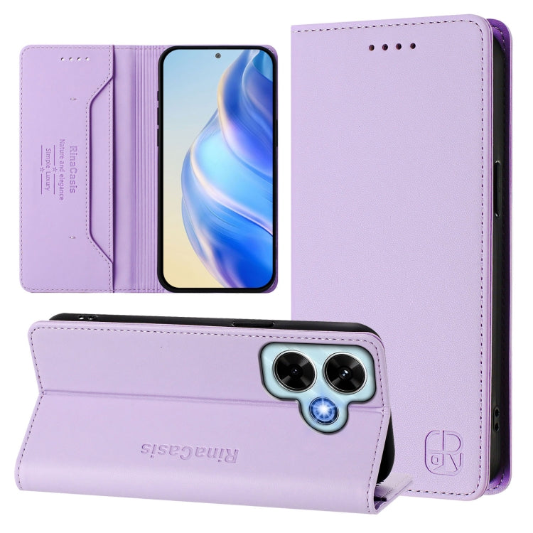 RC01 Dual-Folded Magnetic Suction RFID Leather Phone Case, For Redmi Note 13 4G Global, For Redmi 13C 5G / 4G Global, For Redmi Note 13 5G Global