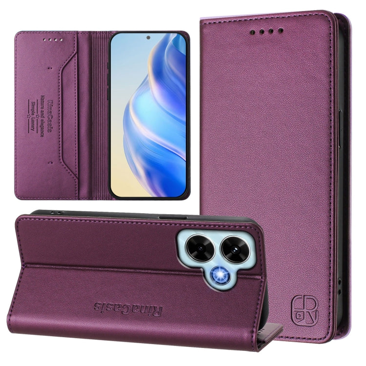 RC01 Dual-Folded Magnetic Suction RFID Leather Phone Case, For Redmi Note 13 4G Global, For Redmi 13C 5G / 4G Global, For Redmi Note 13 5G Global