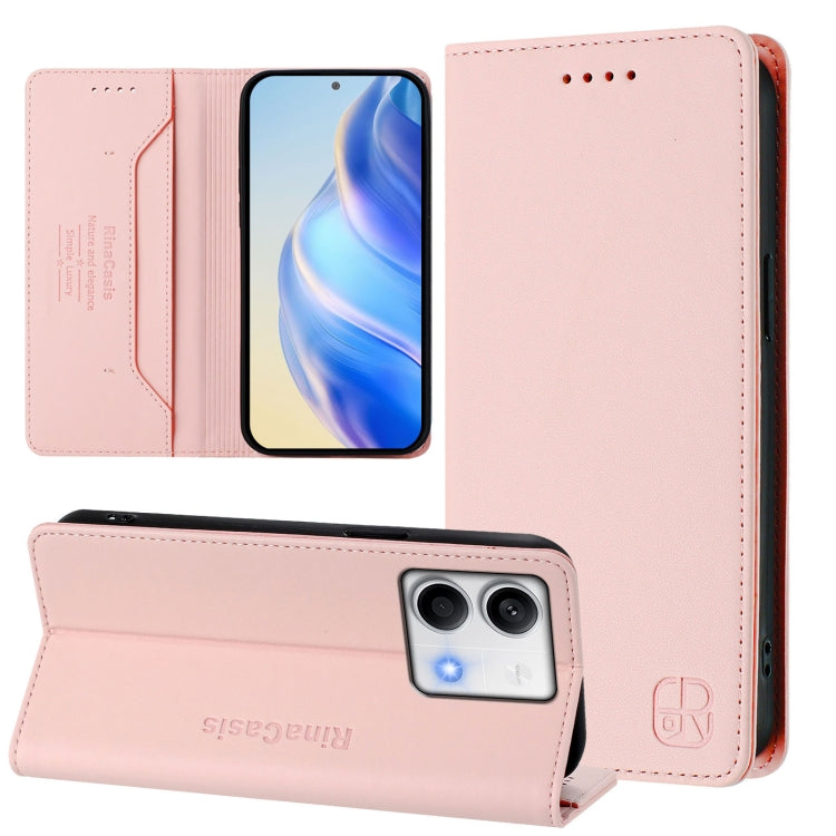 RC01 Dual-Folded Magnetic Suction RFID Leather Phone Case, For Redmi Note 13 4G Global, For Redmi 13C 5G / 4G Global, For Redmi Note 13 5G Global