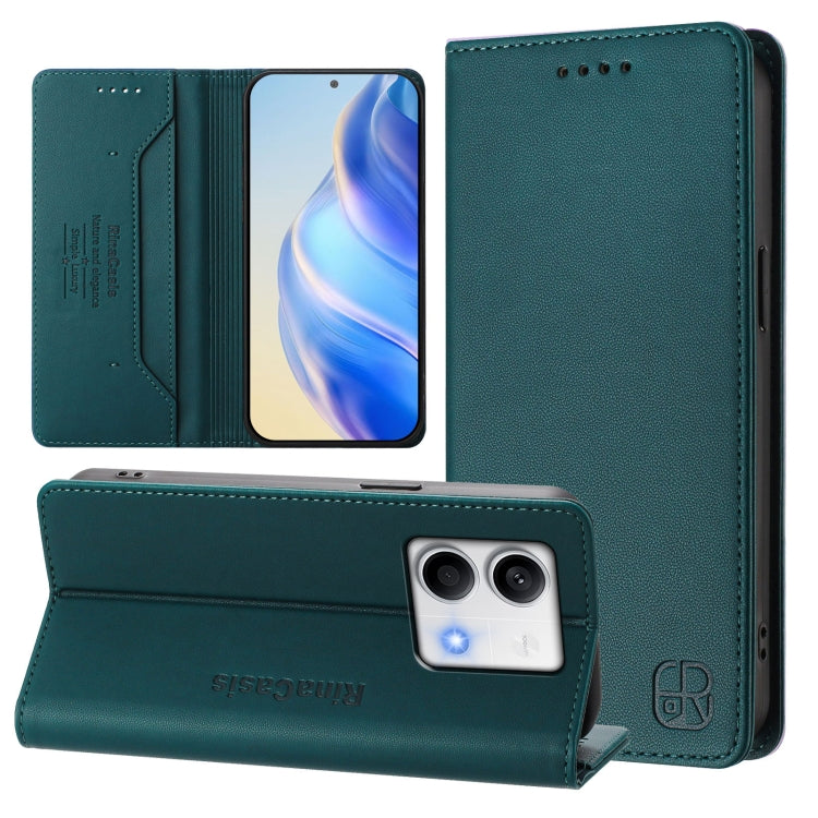 RC01 Dual-Folded Magnetic Suction RFID Leather Phone Case, For Redmi Note 13 4G Global, For Redmi 13C 5G / 4G Global, For Redmi Note 13 5G Global