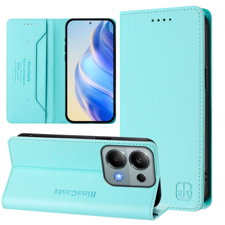 RC01 Dual-Folded Magnetic Suction RFID Leather Phone Case, For Redmi 13 5G / 4G Global, For Redmi A3 / Xiaomi Poco C61 4G Global, For Redmi Note 13 Pro 4G Global