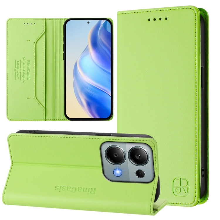 RC01 Dual-Folded Magnetic Suction RFID Leather Phone Case, For Redmi 13 5G / 4G Global, For Redmi A3 / Xiaomi Poco C61 4G Global, For Redmi Note 13 Pro 4G Global
