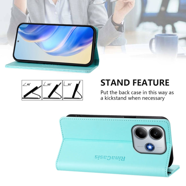 RC01 Dual-Folded Magnetic Suction RFID Leather Phone Case, For Redmi Note 14 5G, For Redmi 14C 4G / 14R 5G Global, For Redmi K70 Ultra 5G Global