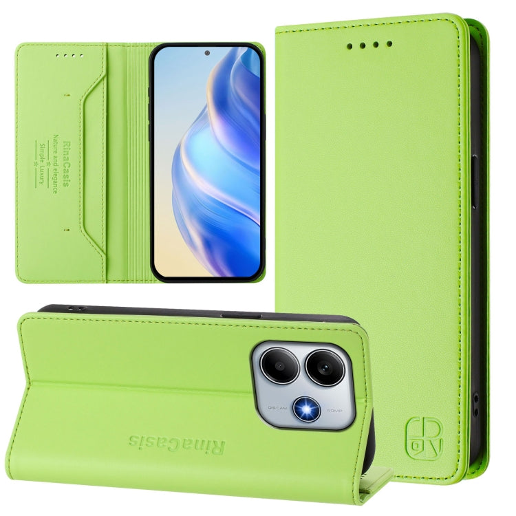 RC01 Dual-Folded Magnetic Suction RFID Leather Phone Case, For Redmi Note 14 5G, For Redmi 14C 4G / 14R 5G Global, For Redmi K70 Ultra 5G Global