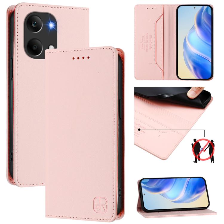 RC01 Dual-Folded Magnetic Suction RFID Leather Phone Case, For Redmi 15a 5G Global, For Redmi Turbo 5 Max / Poco X8 Pro Max, For Redmi Turbo 5 Global / Poco X8 Pro 5G