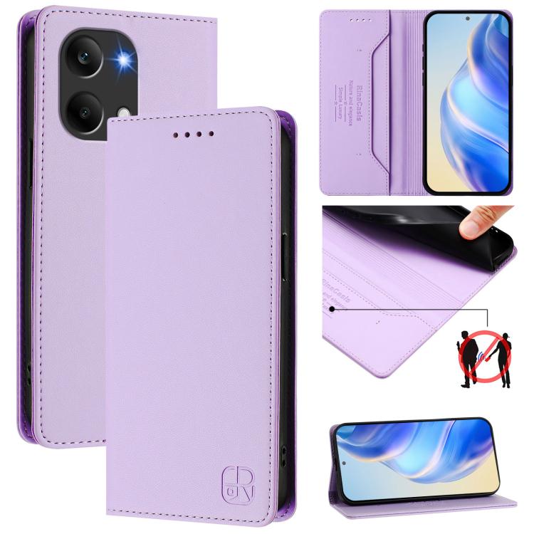 RC01 Dual-Folded Magnetic Suction RFID Leather Phone Case, For Redmi 15a 5G Global, For Redmi Turbo 5 Max / Poco X8 Pro Max, For Redmi Turbo 5 Global / Poco X8 Pro 5G