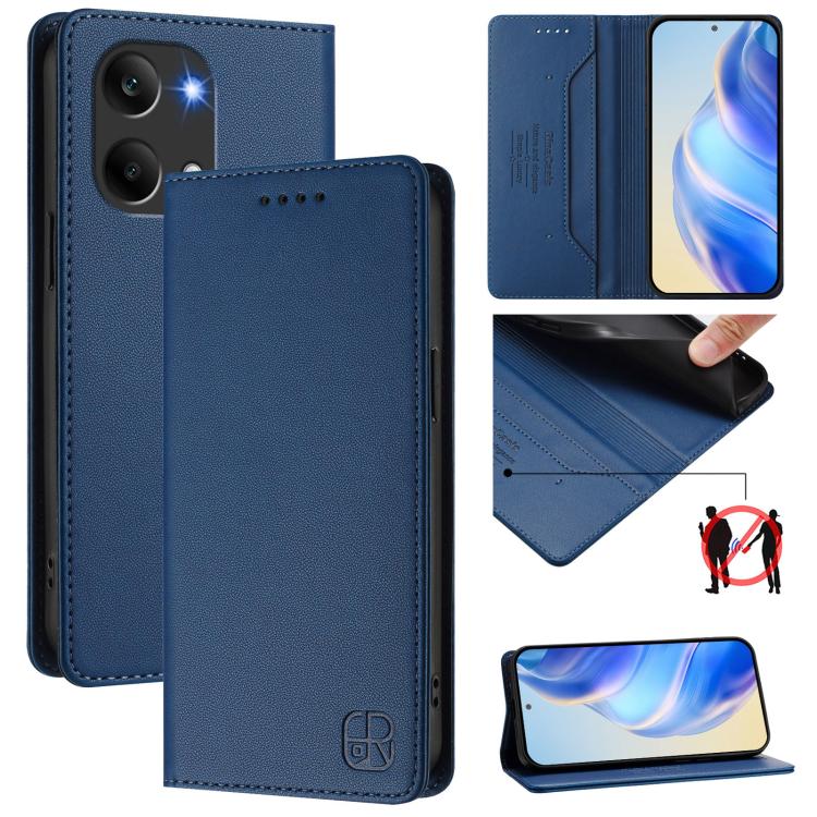 RC01 Dual-Folded Magnetic Suction RFID Leather Phone Case, For Redmi 15a 5G Global, For Redmi Turbo 5 Max / Poco X8 Pro Max, For Redmi Turbo 5 Global / Poco X8 Pro 5G