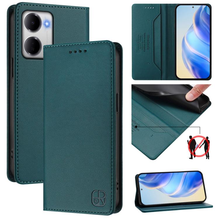 RC01 Dual-Folded Magnetic Suction RFID Leather Phone Case, For Redmi 15a 5G Global, For Redmi Turbo 5 Max / Poco X8 Pro Max, For Redmi Turbo 5 Global / Poco X8 Pro 5G