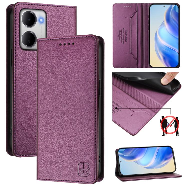 RC01 Dual-Folded Magnetic Suction RFID Leather Phone Case, For Redmi 15a 5G Global, For Redmi Turbo 5 Max / Poco X8 Pro Max, For Redmi Turbo 5 Global / Poco X8 Pro 5G