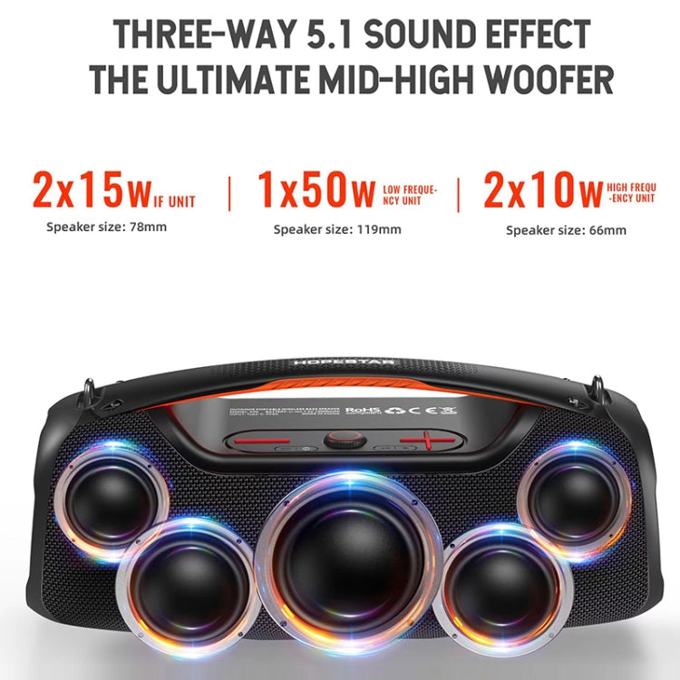 HOPESTAR A60 100W Outdoor Portable IPX6 Waterproof Bluetooth Speaker with Microphone(Camouflage)