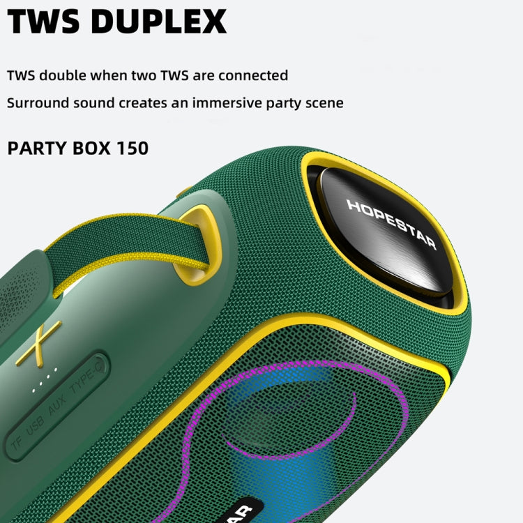 HOPESTAR Party Box 150 40W Outdoor Portable IPX5 Waterproof Bluetooth Speaker(Dark Green)