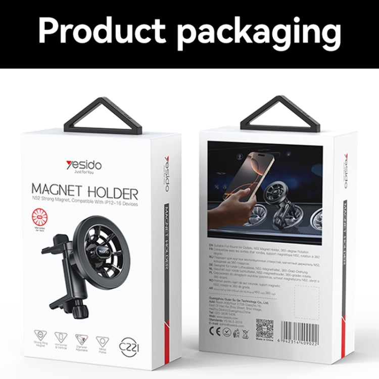 Yesido C221 Car Air Vent MagSafe Magnetic Phone Holder(Black)