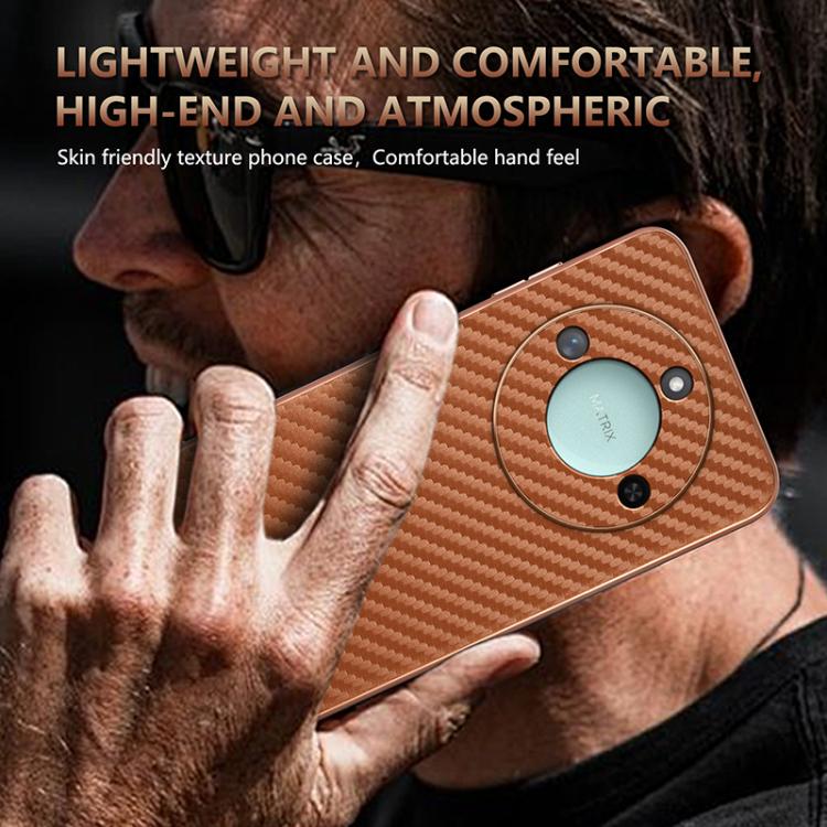 For Honor X60 AZNS Electroplated Edge Carbon Fiber Texture Phone Case(Green)