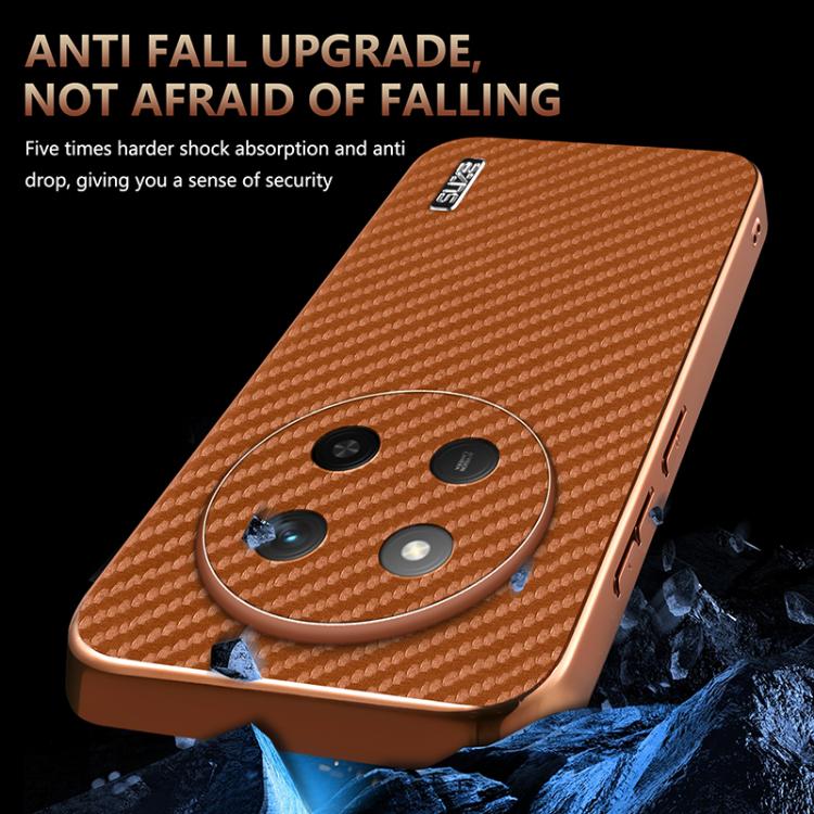 For Honor X60 Pro AZNS Electroplated Edge Carbon Fiber Texture Phone Case(Black)