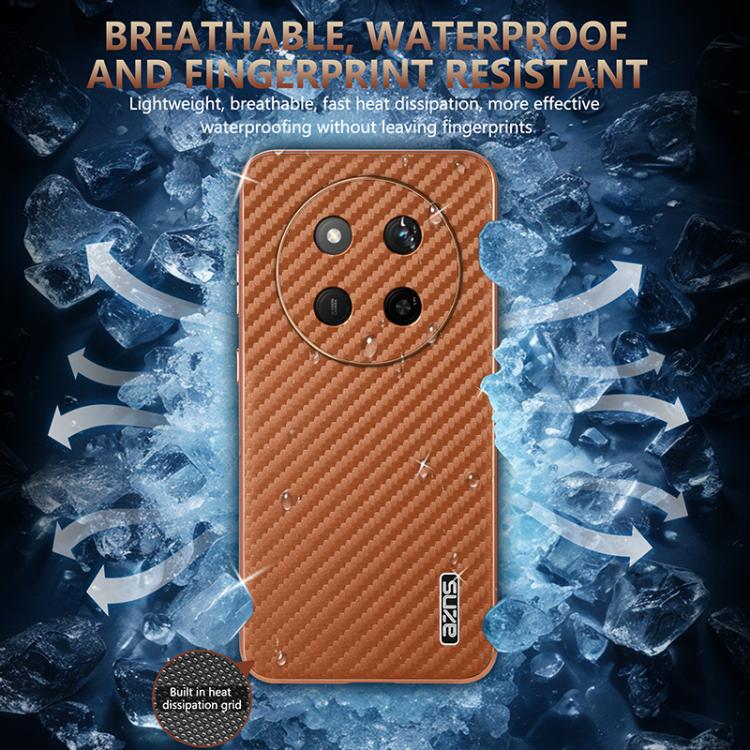 For Honor X60 Pro AZNS Electroplated Edge Carbon Fiber Texture Phone Case(Black)